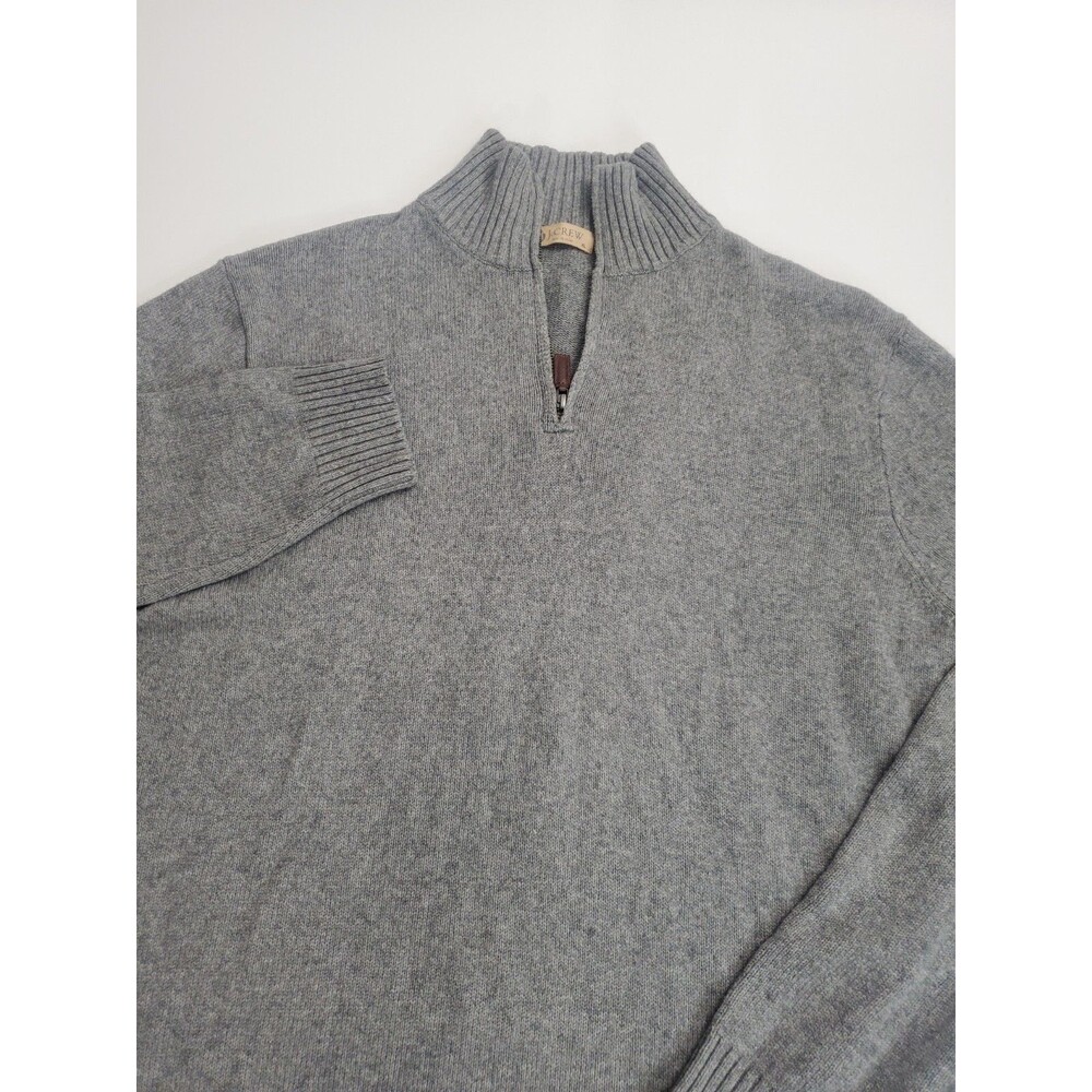 J Crew Men's Long Sleeve 1/4 Zip Pullover Sweater,‎ Grey, XL